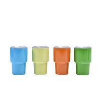 Mini gobelet à shot de 2oz avec couvercle et paille Gobelet à shot en acier inoxydable à double paroi avec logo personnalisé pour fête, voyage, camping