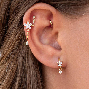 Pendientes de Plata de Ley S925 con Diamantes, Estilo Moderno, para Mujer, 2021 - Product Image 2