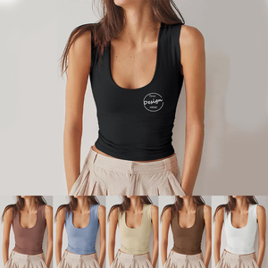 OEM all'ingrosso bianco alto livello Rayon Spandex Mix Wild spalla femminile originale senza cuciture Yoga sportivo <span class=keywords><strong>canotta</strong></span> da donna - Product Image 4