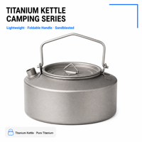 Bouilloire en titane pur, théière portable pour faire bouillir l'eau, ustensiles de cuisine pour le camping, équipement de camping, kit de voyage