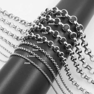 Kustomisasi 2/2.5/3/6/7/8/9mm 20-100cm baja tahan karat O rantai kalung untuk pria wanita mode perhiasan liontin kalung - Product Image 2