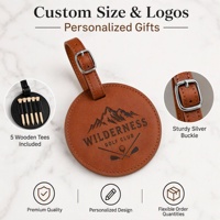 Pochette et support pour tees de golf en cuir PU réglable, gravure laser, cadeau accessoire de golf, logo personnalisé, écologique