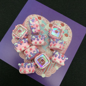 Cream Cake Cube Beads Cute 3D Hand Painted Resin Charms DIY Loose Beads for <b>Bracelet</b> Necklace <b>Phone</b> Strap Jewelry Making - Product Image 1