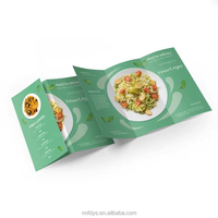 Impression de brochures pliées en trois couleurs personnalisées, menu de restaurant, café, hôtel, dépliant pliable avec votre logo