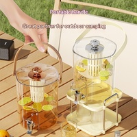 Bouteille d'eau froide en plastique grande capacité 5L, motif glacier, design moderne et luxueux, pour boissons, lait, thé floral, jus, avec robinet