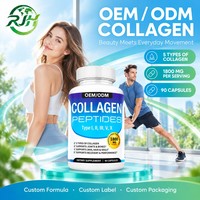 Collagène en peptides OEM/ODM 1800mg Type I II III V X 90 capsules, complément alimentaire pour soutenir les articulations, la peau, les cheveux et les ongles