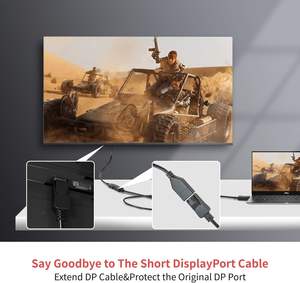 Dajiang personalizado 2M <span class=keywords><strong>DisplayPort</strong></span> 1,2 <span class=keywords><strong>Cable</strong></span> 2K/<span class=keywords><strong>144Hz</strong></span> y 4K/60Hz Compatible DP macho a hembra carcasa de aluminio para audio - Product Image 5