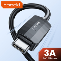 Câble USB A vers USB C en silicone Toocki 3A à charge rapide, noir, violet, blanc, couleurs fraîches, cordon de chargeur de type C pour téléphone