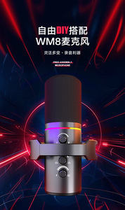 192KHZ24Bit <span class=keywords><strong>microfono</strong></span> dinamico RGB luce led PC <span class=keywords><strong>microfono</strong></span> con braccio braccio Stand RGB illuminazione Mute pulsante <span class=keywords><strong>cuffie</strong></span> <span class=keywords><strong>Jack</strong></span> misura per Vlog - Product Image 6