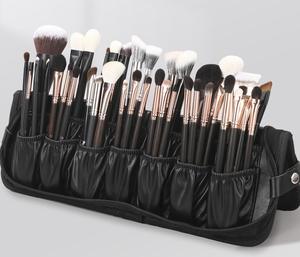 Bolsa de Maquillaje Plegable Vertical de Gran Capacidad con 29 Compartimentos, Estuche de Almacenamiento Portátil de PU Impermeable para Brochas de Maquillaje - Product Image 1