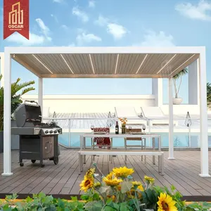 Pergola extérieure pare-soleil arches de jardin treillis tonnelles balcon aluminium métal pergolas 3x3m pergola en fonte