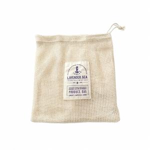Bolsa de malla de algodón orgánico impresa a máquina, la más vendida, con doble cordón y borlas de cuentas de madera, cierre ajustable; 100% algodón - Product Image 5