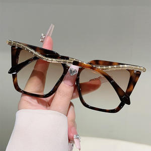 Lunettes de soleil surdimensionnées à effet œil de chat, avec verres dégradés, branches en chaîne de <span class=keywords><strong>serpent</strong></span>, grandes lunettes de soleil - Product Image 6