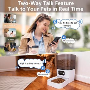 New Desgin Automatic Cat Feeder Dispenser with Ultra-Wide-Angle Lens <b>Camera</b> Two-Way Audio 2.4G 6L <b>Smart</b> APP Pet Feeding Schedule - Product Image 4