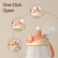 Bouteille d'eau en plastique PC/PP Motivation 750 ml (25 oz) personnalisable avec paille, anti-fuite, pour le sport, l'école et l'eau bouillante