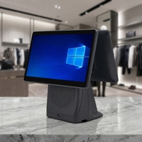 Caisse enregistreuse POS à double écran 15,6 pouces, système Windows 10, processeur Intel I5, imprimante intégrée 58 mm/80 mm, Bluetooth/Wi-Fi 6 pour la vente au détail
