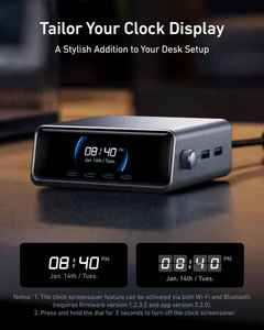 สถานีชาร์จ Anker Prime 250W GaN C, ชาร์จเร็วพิเศษ 6 พอร์ต, หน้าจอ LCD ขนาด 2.26 นิ้ว และปุ่มควบคุมอัจฉริยะ A2345 250W Prime - Product Image 5