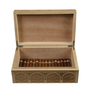 Caja de Cigarros y Caja para Conservar Frescura de Cedro Okouman Tallado en Madera Lacada de Alta Calidad, Estilo Americano, Resistente a la Humedad