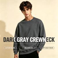 Großhandel Herren Unisex Einfarbige Herbst-Hoodies Rundhals-Pullover mit Stickerei Individuelles Logo Polyester/Baumwolle Atmungsaktiv