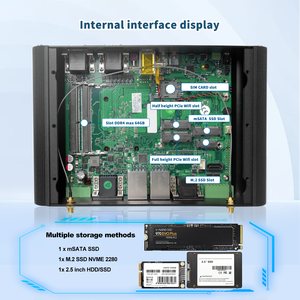 産業用ミニコンピュータ Core i7 1165G7 i5 1135G7 第11世代プロセッサ 24V DC 6xCOM ミニPC 3G/4Gモジュール HD-MI+VGA ファンレス - Product Image 4