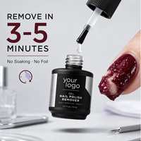Dissolvant de vernis à ongles en gel de qualité professionnelle, facile, efficace, à action rapide, doux, hydratant, lissant, pour cuticules, avec brosse et flacon de voyage