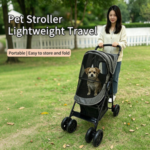 Poussette pliable et respirante pour animaux de compagnie JXB PG8030DP pour chiens et chats de petite et moyenne taille, pour les promenades en plein air et les voyages - Product Image 5