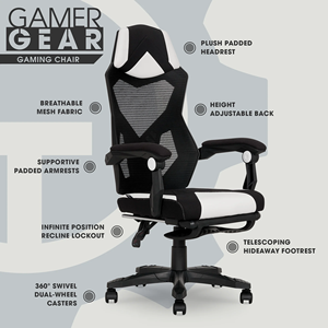 Chaise de bureau en maille respirante Silla <span class=keywords><strong>Gamer</strong></span> Pro rouge blanc et noir <span class=keywords><strong>Gamer</strong></span> Gear avec jambe Vente en gros <span class=keywords><strong>pas</strong></span> <span class=keywords><strong>cher</strong></span> - Product Image 3