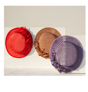 Chapeau d'église marron rouge de couleur personnalisée Fascinator à bord plat Kentucky Derby chapeau de fête de mariage pour femmes femmes - Product Image 1