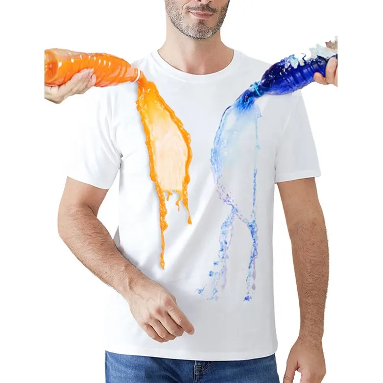 얼룩 저항하는 호리호리한 적합 100% 년 면 연약한 혼합 크기 백색 색깔 Mens 주문 로고 방수 t-셔츠