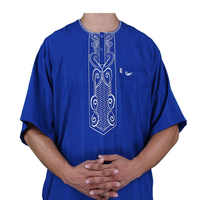 Nuevo diseño de bordado Baifa Marruecos estilo Koshibo hecho 54-62 tamaño manga corta musulmán vestido largo para hombres