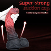 Dildo réaliste en silicone en forme de grand monstre fantastique, pénis d'animal cheval avec ventouse, jouet sexuel géant et souple pour femmes et couples