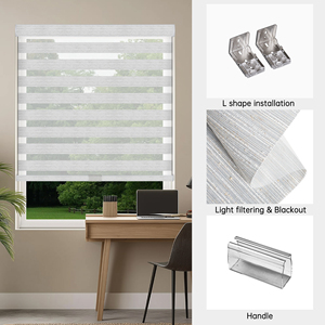 Persianas Enrollables Zebra de Diseño de Lujo SAMADHI para Ventana, Persianas Enrollables Zebra Inalámbricas 100% Poliéster - Product Image 3
