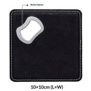 Ouvre-bouteille carré en cuir avec logo, en acier inoxydable durable, pour bar et maison, outil d'ouverture de bouteilles de bière - Product Image 5