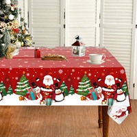 Nappe Jetable de Fête en PE Thème Père Noël pour Décoration de Table et Événements Festifs