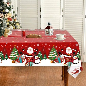 Mantel Desechable de PE con Temática de Papá Noel para Decoración de Mesa de Fiesta y Eventos Festivos - Product Image 2