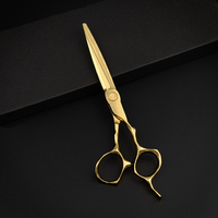 Ciseaux à cheveux professionnels légers pour droitiers en acier japonais ATS314 avec placage titane CNC de 6,0 pouces, qualité supérieure, personnalisés en or