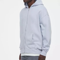 Sweat-shirts à capuche zippés en coton molletonné épais de haute qualité, personnalisables avec logo, pour hommes, coupe décontractée, vierges