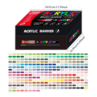 Ensemble de 288 marqueurs acryliques à encre liquide directe, pointe flexible, pour peinture sur roche, bois, verre, céramique, toile, art DIY