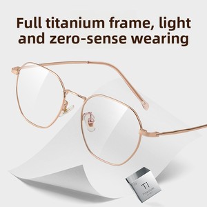 Gafas Danyang 2026 para Mujer, Estilo Vintage Poligonal, Montura Completa Retro de Titanio Puro, Ligeras, con Puntas Doradas, para Miopía - Product Image 3