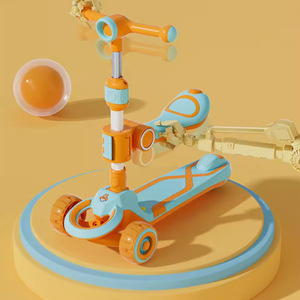 สกู๊ตเตอร์เด็ก 3 in 1 จักรยานทรงตัวพร้อมราวกันตก ปรับความสูงได้ พับเก็บได้ สำหรับเด็กอายุ 1-8 ปี - Product Image 1