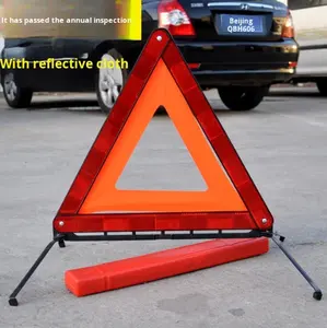 Accessoires de voiture, triangle de signalisation réfléchissant rouge, durable, pliable, pour secours d'urgence, kit d'outils de stationnement, annuel - Product Image 6