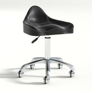 Taburete giratorio <span class=keywords><strong>de</strong></span> elevación <span class=keywords><strong>de</strong></span> cuero para peluquero, silla <span class=keywords><strong>de</strong></span> peluquero con respaldo <span class=keywords><strong>de</strong></span> marco metálico - Product Image 6