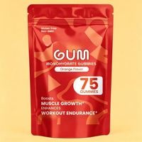 Sachet Doypack en aluminium avec fermeture éclair, finition mate et brillante, résistant à l'humidité, pour emballage de gommes de nutrition sportive et de compléments alimentaires