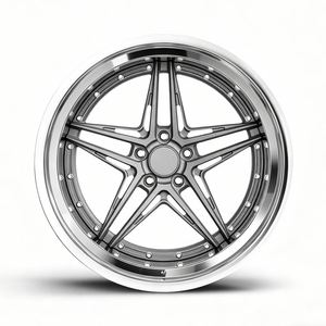 Jantes forgées 5 branches étoile 2 pièces à déport profond en aluminium 6061 T6 5x114.3 5x120 compatibles Mustang Camaro BM Tesla Hellcat Mustang Shelby - Product Image 1