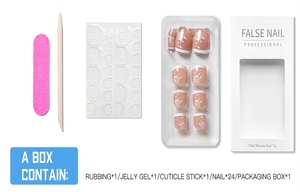 Faux ongles d'orteils faits main, tendance, ultra-résistants, imperméables, style été, avec bijoux et <span class=keywords><strong>strass</strong></span>, à presser - Product Image 6