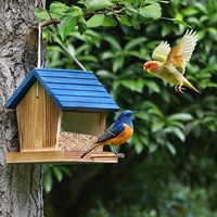 Mangeoire à oiseaux sauvages BH grande et résistante aux intempéries, en bois de cèdre, facile à remplir pour les cardinaux, les bleuets, les orioles et les pinsons