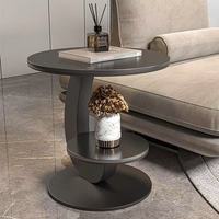 Table d'appoint circulaire moderne de luxe avec plateau en marbre, table basse en métal, table d'angle pour canapé, chambre à coucher, salon, mobilier de maison