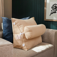 Koreanisches Samt Großes Sofa kissen mit abnehmbarem Reiß verschluss Plüsch Dreieckige Rückenlehne Erker Fenster kissen zum Lesen & Bettruhe