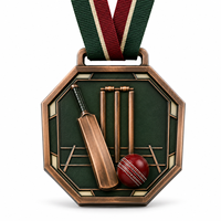 Médailles de cricket personnalisées en métal, récompenses sportives pour les joueurs, les clubs, les écoles et les événements de championnat de cricket