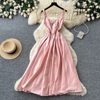 Robe longue décontractée jaune élégante sans manches pour femme WIWT, coupe trapèze, avec nœud décoratif au dos, taille haute, fluide, idéale pour le quotidien et les vacances